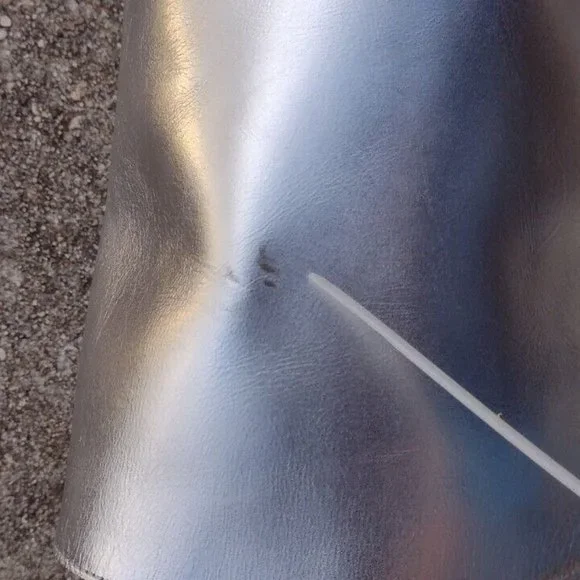 Khaite The Wooster Riding Boots Silver Metallic Leather NWOT - Picture 14 of 15